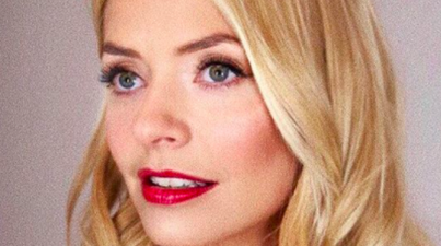 Holly Willoughby’s red velvet dress is from Oasis and hello, Christmas Day outfit