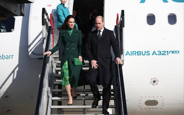 On Tuesdays we wear green… Royal visitors Kate and William touch down in Dublin