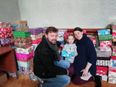 Couple who met volunteering with Team Hope make donating shoeboxes their family tradition