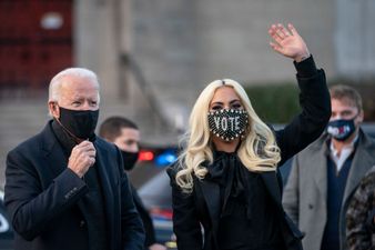 Lady Gaga stuns at Biden rally in sky-high platform boots