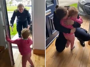 WATCH: Irish mother reunites with her child as she returns from Navy ship