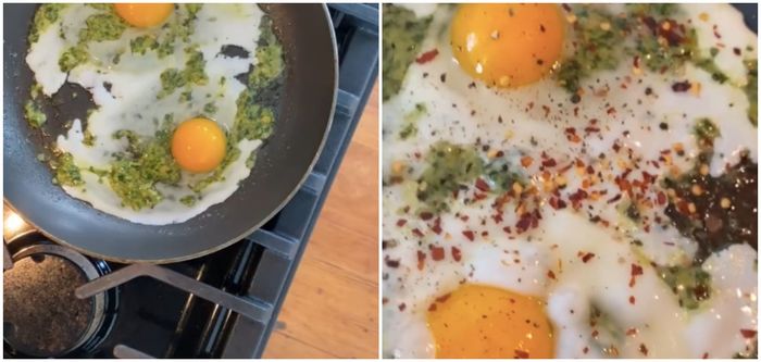 pesto egg recipe from TikTok