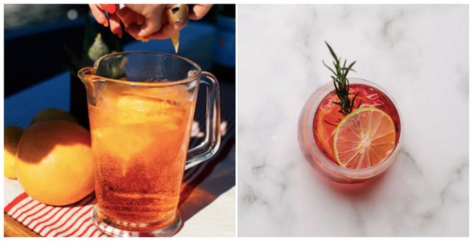 Spiked sparkling lemonade