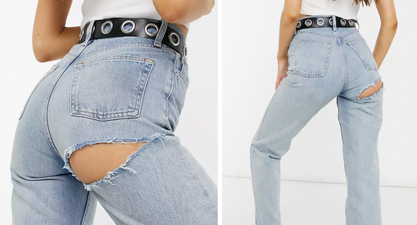 People are losing it over these “bum rip” jeans from Topshop