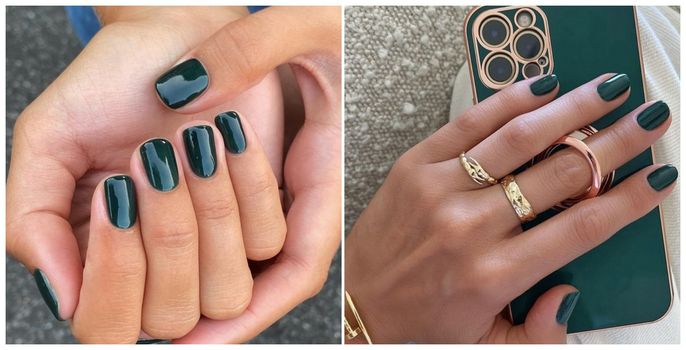 Dark green is this season's hottest nail shade