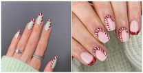 Candy cane tip nails are trending – and they are just perfectly festive