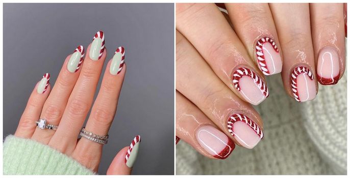 Candycane tip nails are trending – and they are just perfectly festive
