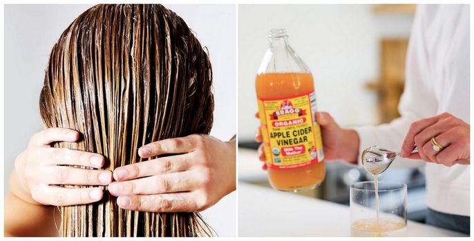 rinsing hair in apple cider vinegar