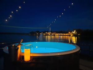 You and the gals can now float around in a BYOB hot tub boat