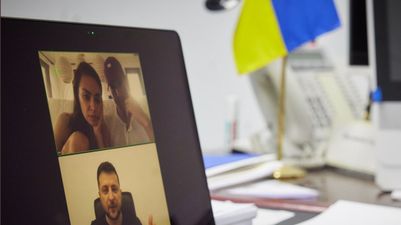 Ukrainian president Volodymyr Zelensky praises Ashton Kutcher and Mila Kunis for $30 million fundraiser