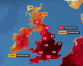 Warning issued as UK could hit 41 degrees today