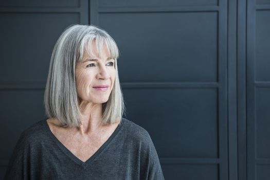 Woman with grey hair