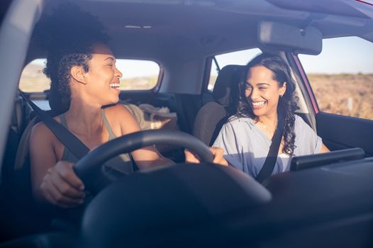 Two women in a car together