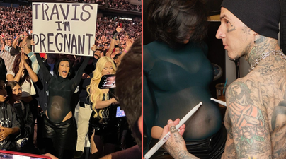 Kourtney Kardashian shows off baby bump for the first time in new snaps