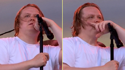 Lewis Capaldi forced to end Glastonbury set early as crowd helps sing while he ‘struggles’
