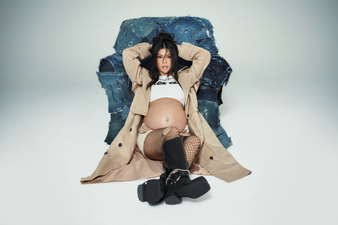 Kourtney Kardashian looks glowing as she poses pregnant for her latest Boohoo capsule