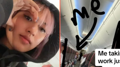 Woman ends up on same flight as boss after taking a sick day
