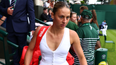 Tennis player plays Wimbledon match wearing wedding dress