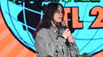 Billie Eilish hit in the face by object during performance