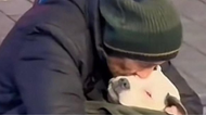 Homeless man rocks his dog to sleep every night saying his dog struggles to adjust to homelessness
