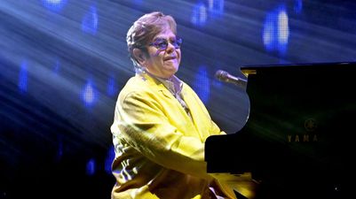 Fans concerned after Sir Elton John shares image of him in neck brace in hospital